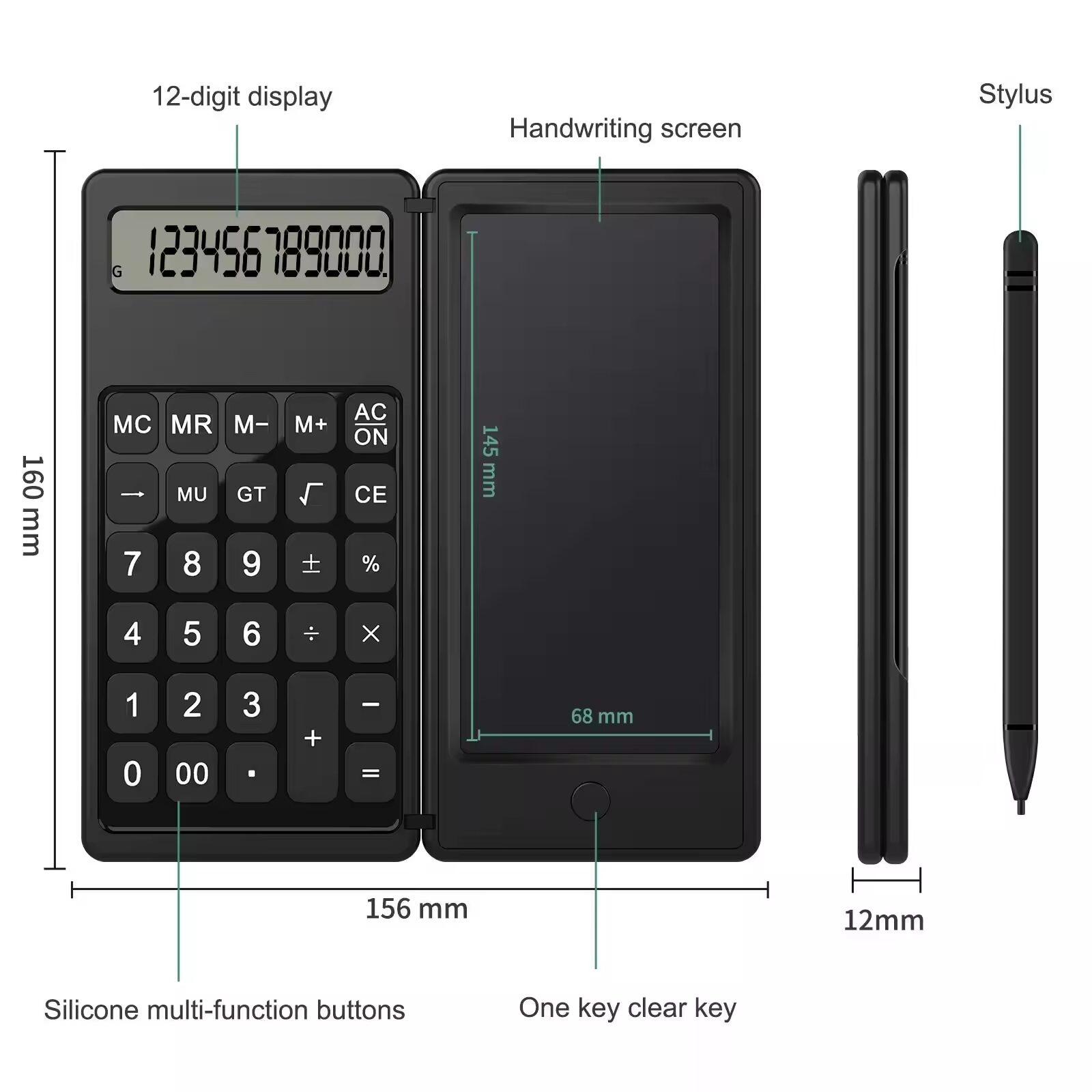 customised-foldable-calculator-wtih-e-writer-and -stylus-pen